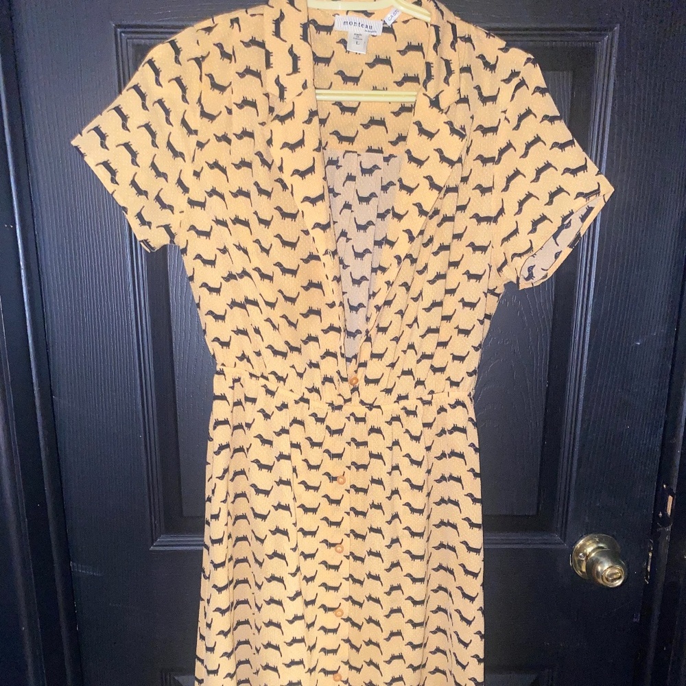 Monteau Dachshund Print Dress